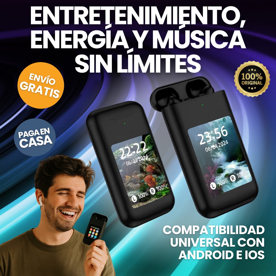 BassVision® Power Bank con Audífonos Premium
