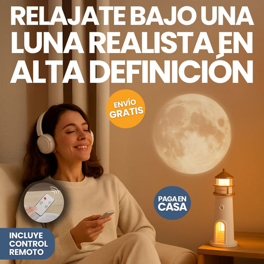 Lampara de Faro con proyeccion de Luna