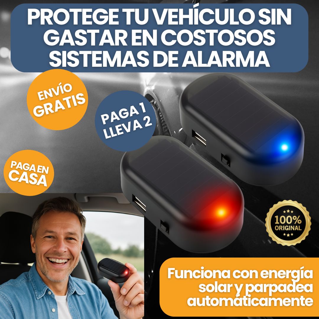 AutoBlink® Alarma Led Solar Antirrobo X2
